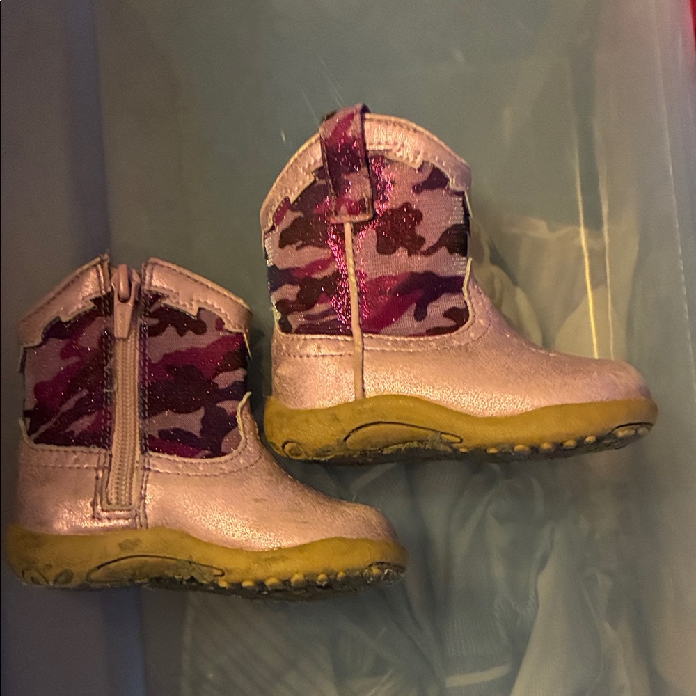 Roper Pink and Purple Camo Kids Boots
